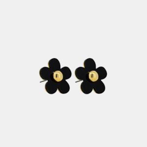 Large Daisy Studs - Black