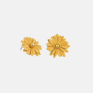 Earrings Large Daisy Yellow