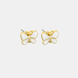 Enamel Butterfly Studs - White