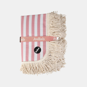 Kollab: Fringed Medium Picnic Mat - Rose Stripe