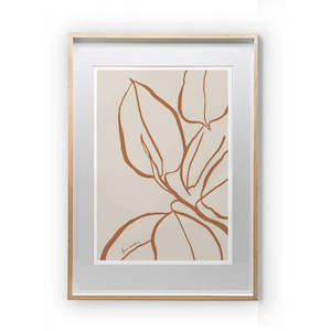 Plant Lovers: Ficus Lines Print A3 Sienna *Excludes Frame*