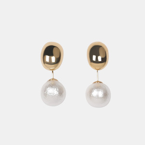 Earrings: Oceana Earrings - Pearl/Gold