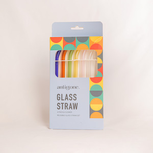 Reusable Glass Straws Set 6 - Bend Multi