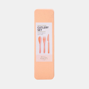 Wheat Straw Travel Cutlery Set - Coral