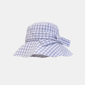 Kiera Check Bucket Hat - Lilac/White