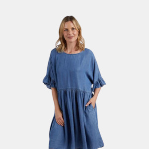 Charlie Chambray Dress - Blue