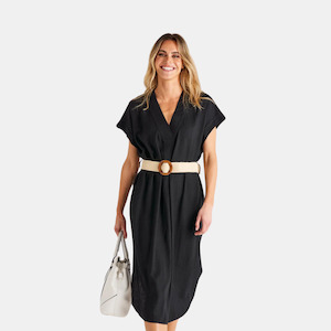 Roma Linen Dress - Black