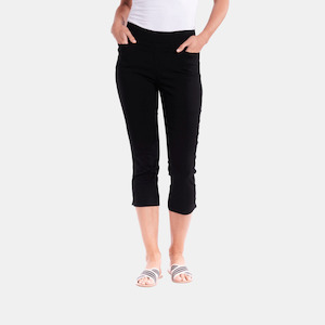 Trousers Pants: Crop Bengaline Pant - Black