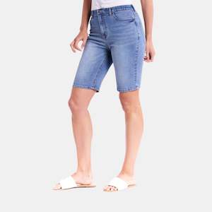 Debbie Denim Jogger Shorts - Denim Blue