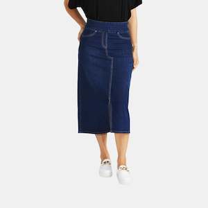 Shelby Stretch Denim Skirt - Midnight