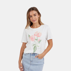 Tops Shirts: In Bloom Tee - White