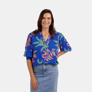 Tops Shirts: Leilani Blouse - Royal Blue