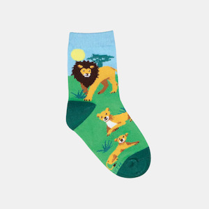 Socks Kids Lounging Lions - Blue 4-7 years