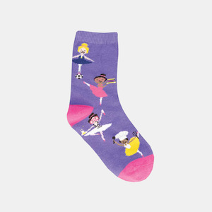 Socks Kids Girl Power - Purple 4-7 years