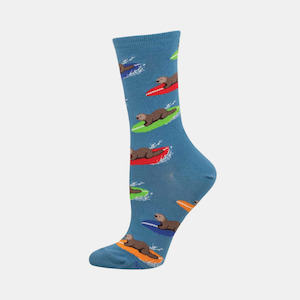 Women's Socks Surfing Otter - Blue