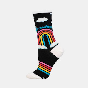 Women's Socks Somewhere Over the Rainbow - Black