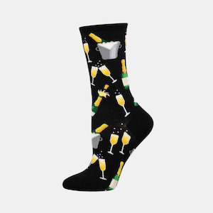 Women's Socks Champagne Toast - Black