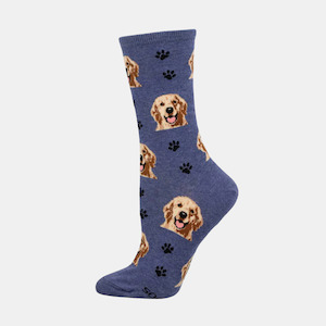 Women's Socks Who's A Good Boy - Denim Heather