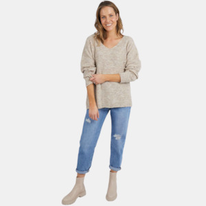 Verity V Neck Knit - Oatmeal