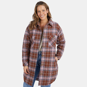 Sweaters Jackets: Aster  Check Shacket - Chocolate