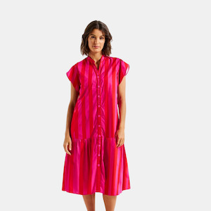 Mari Dress - Raspberry Stripe