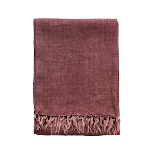 Mulberi: Indira Linen 130x170cm Throw - Red Clay