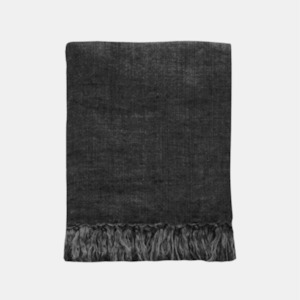 Mulberi: Indira Linen 130x170cm Throw - Charcoal