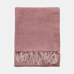 Mulberi: Indira Linen 130x170cm Throw - Rose