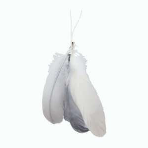 Grey Feather Cluster Decoration