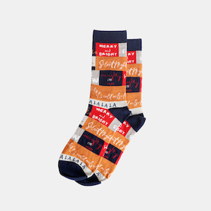 Socks - Navy - Xmas