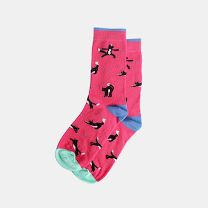 Socks - Pink - Crazy Cats