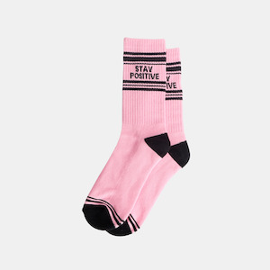 Office: Socks - Pink - Stay Positive