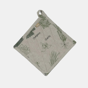 Herb Print Pot Holder - Olive