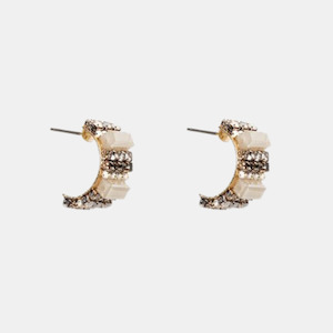 Antler: Crystal Earring - White