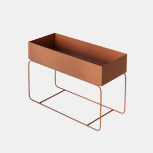 Metal Planters: Metal Planter Short - Terracotta