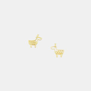 Tiger Tree: Earrings Reindeer Studs Gold