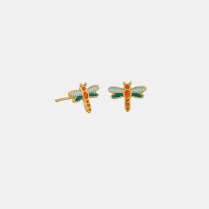 Earrings Gold Dragonfly Studs