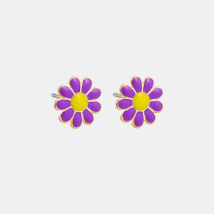 Tiger Tree: Enamel Daisy Dot Studs - Purple