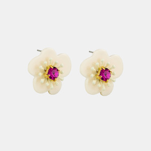 Tiger Tree: Earring Resin Blossom - White