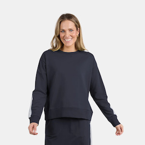 Sloane Fleece Crew - Navy