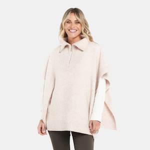 Sweaters Jackets: Soho Zip Cape - Cream