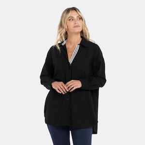 Tops Shirts: Zara Pocket Shirt - Black