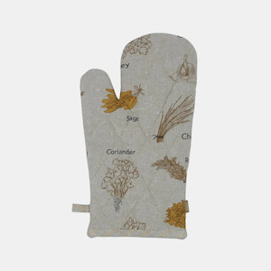 Herb Print Oven Glove - Mustard