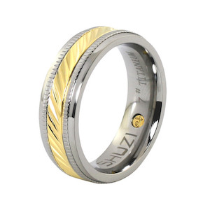 Titanium Gold Twist Ring Shuzi