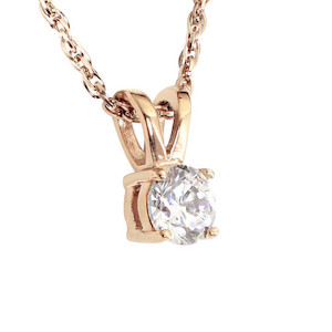 Solitaire CZ Pendant Rose Gold (SS) Shuzi