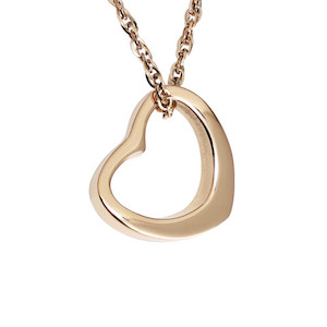 Curved Heart Pendant Rose Gold (SS) Shuzi