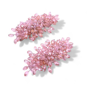 Clothing accessory: The Lizzie Girls Pink Crystal Clip Set