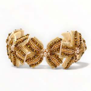 The Sariel Designer Girls Gold Bow Headband