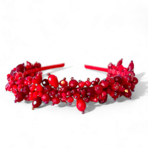 Clothing accessory: The Samantha Designer Red Crystal Headband