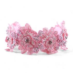 Clothing accessory: Designer Hadraniel Silver & Pink Crystal Headband